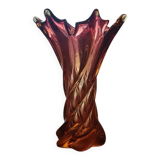 Vintage twisted glass vase from Murano, Italy, 1960.