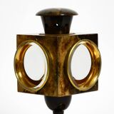 Mid Century italian table lamp with ashtray like a lantern by Aldo Tura