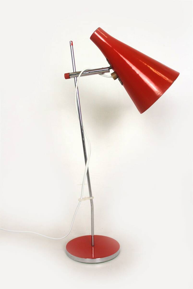 Red Table Lamp by Josef Hurka for Lidokov, 1970s