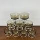 Set of 9 smoked glass champagne glasses, 1970