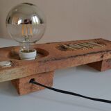 Vintage 1970s Brutalist Modernist Ceramic Table Lamp
