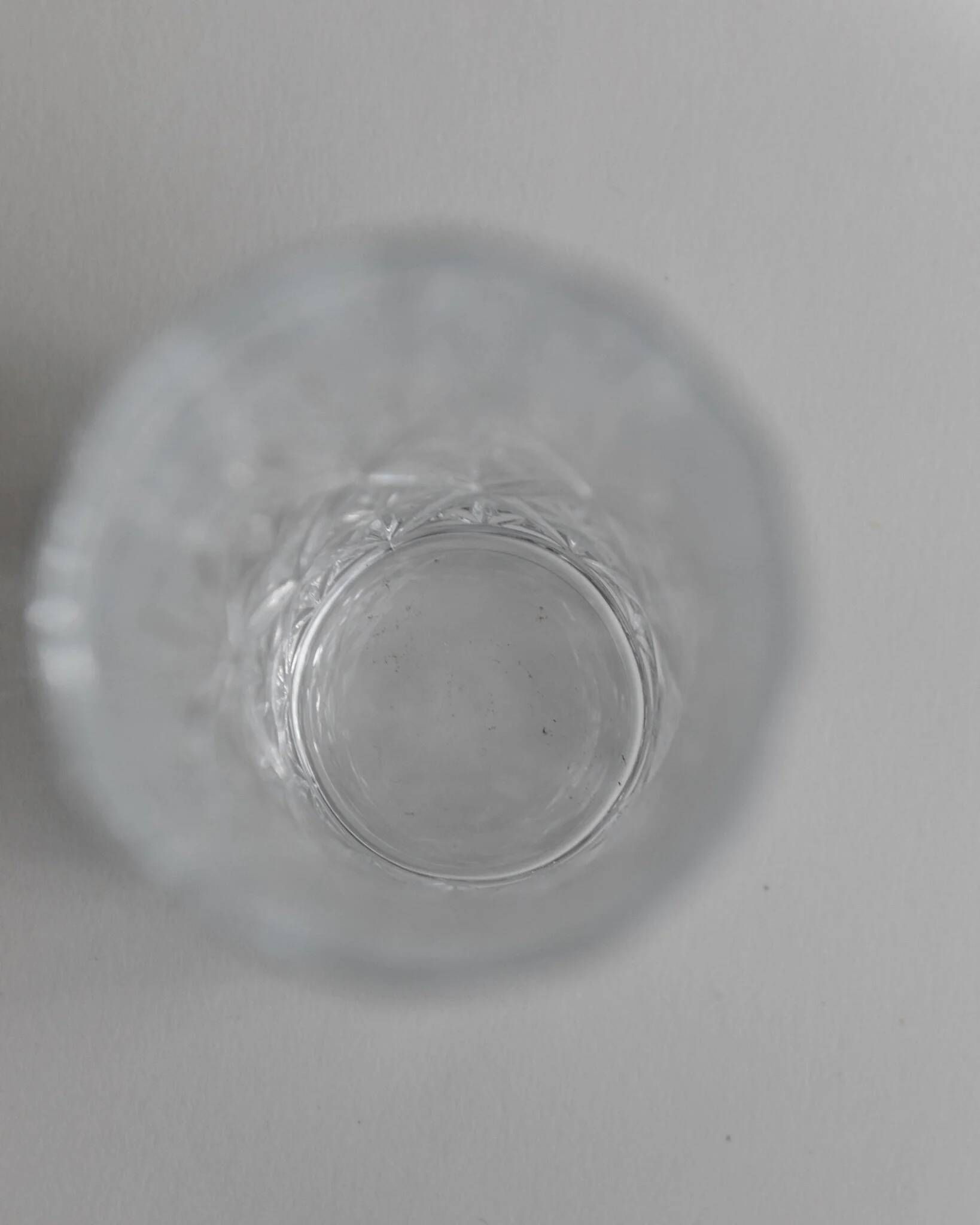 Vintage Transparent Crystal Glasses Set of 11 - Italian 1970s Tableware