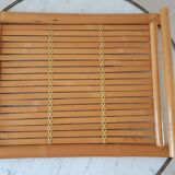 Large tray in bamboo and rattan 70s