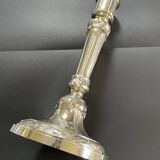 Antique silver-plated candlesticks in classic style
