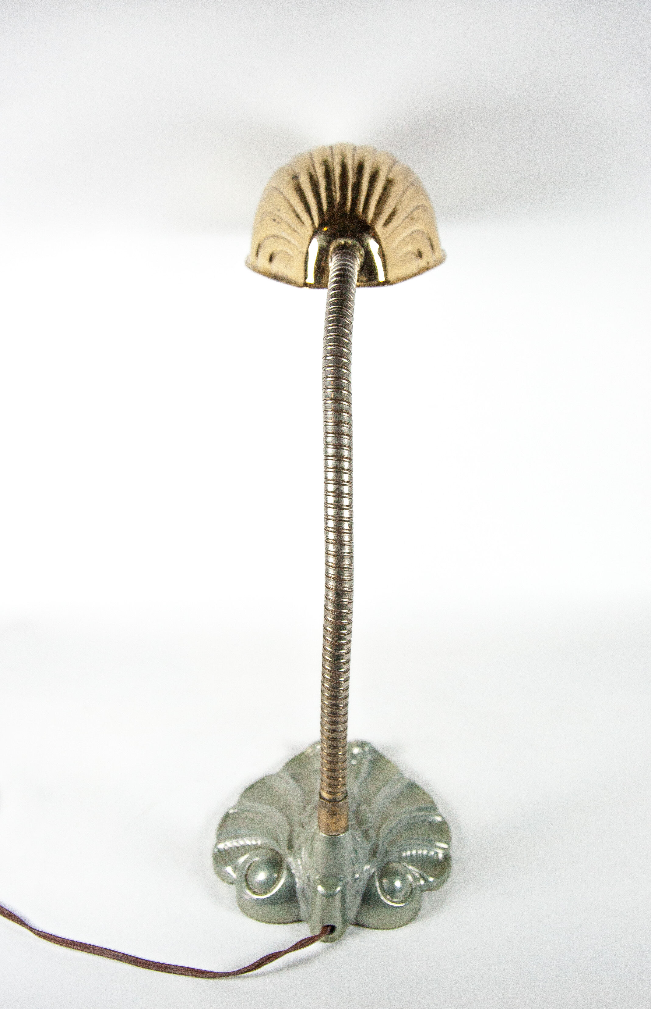 Vintage, lamp, lamp lamp bedside, lampe lamp table lamp metal and cast aluminum, shell, office, art deco lamp, table lamp