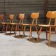 Set of 5 all-wood chairs published by Ton 1960