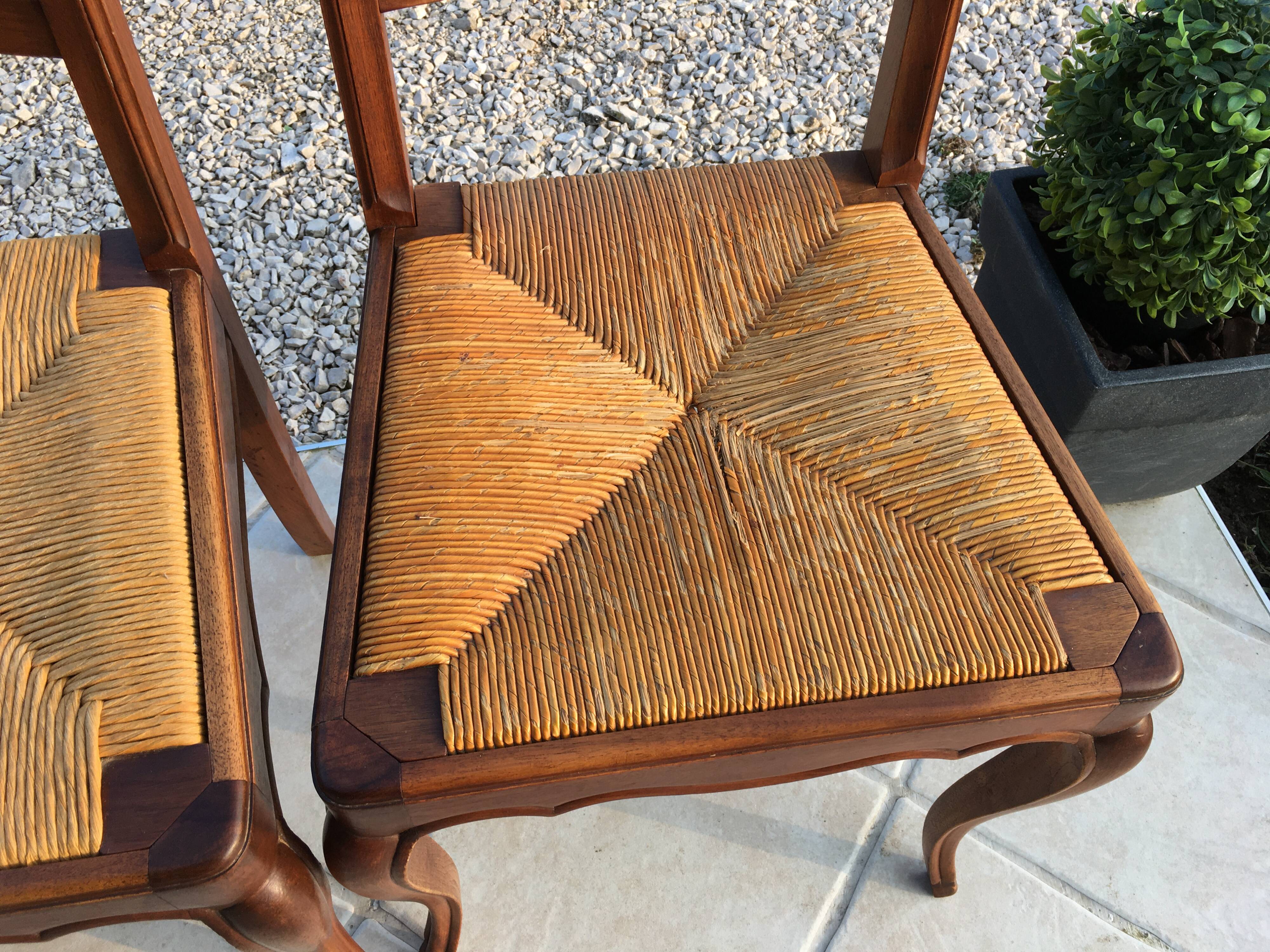 Suite of 6 Louis XV-style mulched chairs