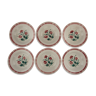 6 hollow plates in earthenware of france decoration flower carnation