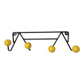 Vintage coat rack with ball hooks in Feraud style.