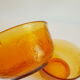 Lot salad bowl codec and 7 cups frosted amber glass sierra 70s