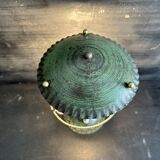 Antique patinated green metal lamp, Art Nouveau style, early 20th century.