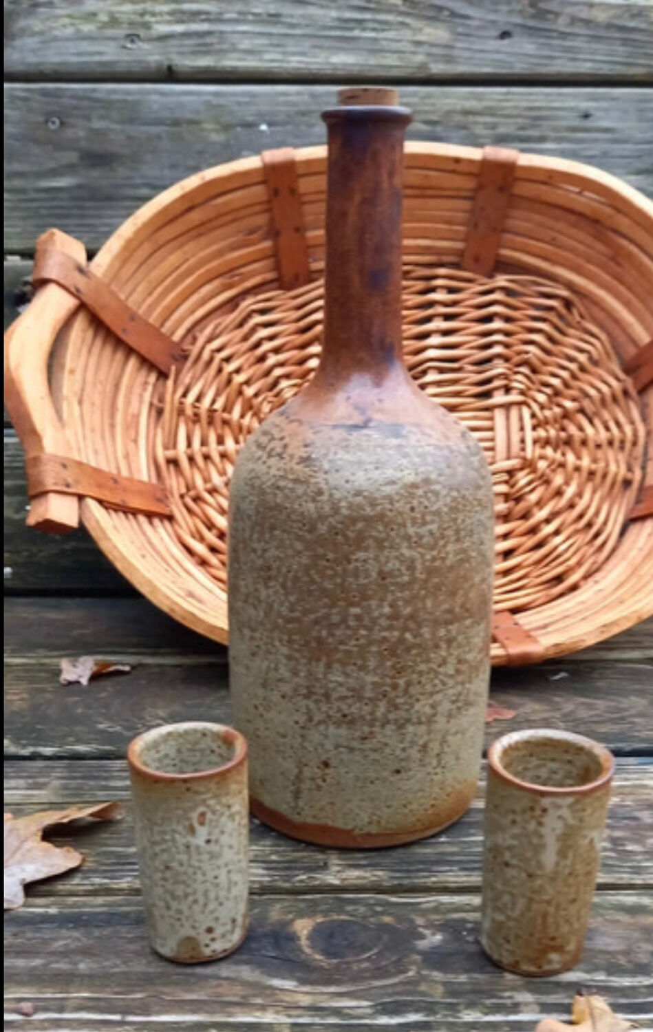 Vintage Pyrite Stoneware Bottle