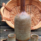 Bouteille en grès pyrite vintage