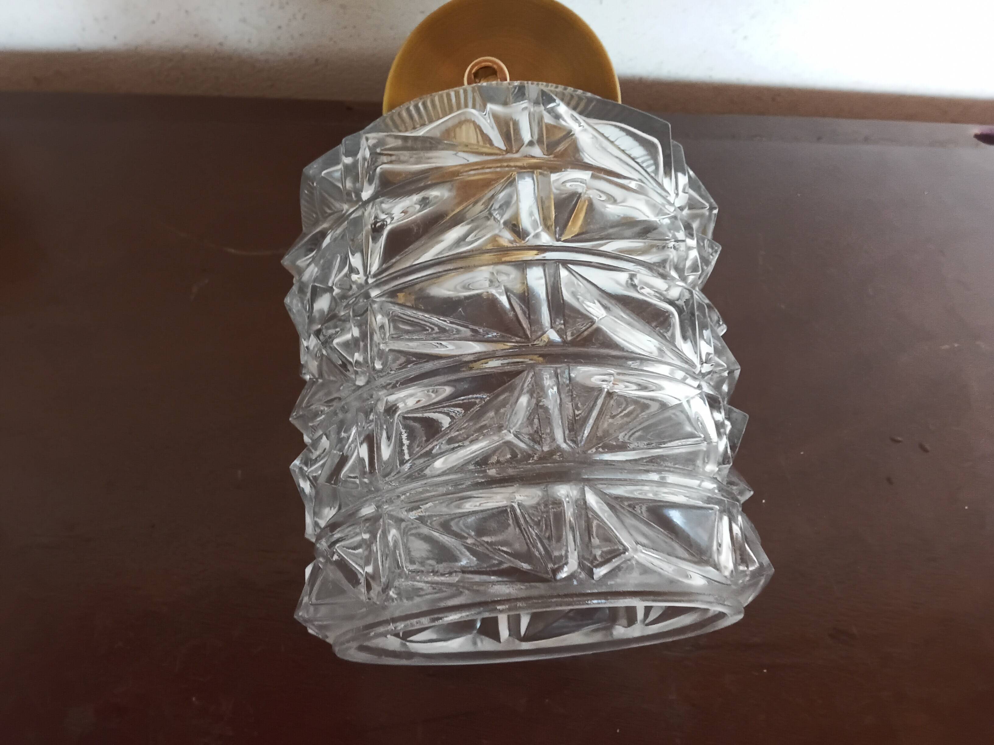 Pair of vintage molded glass wall sconces