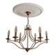 6-branched brass chandelier