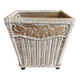 Wood and rattan cache pot