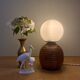 Lampe vintage opaline blanche et bois