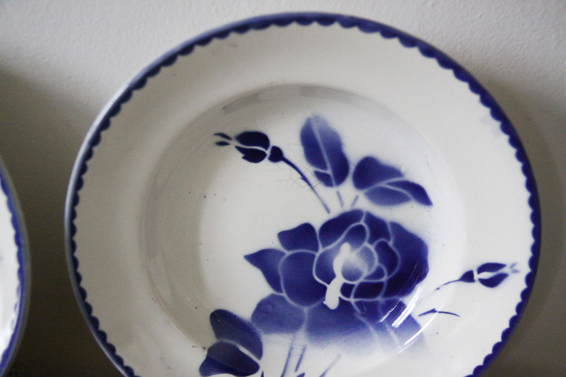 Lot d'assiettes bleues Lonchamp