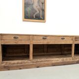 Very large pine trade counter, circa 1920.