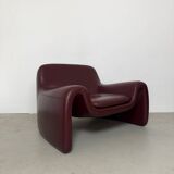 Sculptural Leather Lounge Chair by Cinova, Italy 1970s