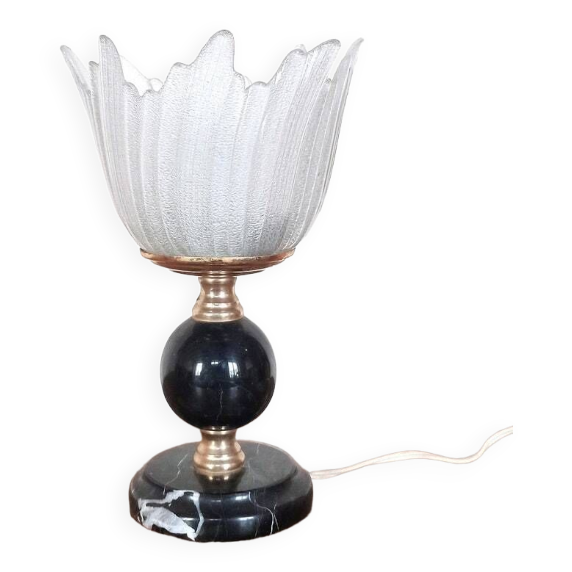 Art Deco bedside lamp on marble base
