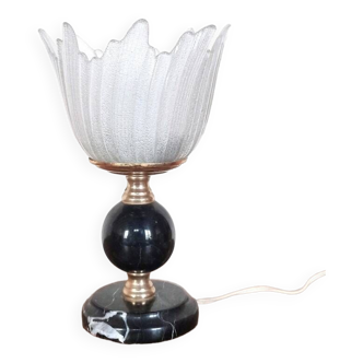 Lampe de chevet à poser art déco sur socle en marbre