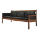 Rosewood sofa Gunnar Myrstrand for Källemo, black leather, 1960s