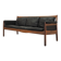 Rosewood sofa Gunnar Myrstrand for Källemo, black leather, 1960s