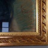 Portrait of an elegant young woman, signed pastel dated 1888, 86x68 cm SC234