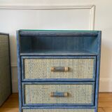 Pair of vintage rattan bedside tables