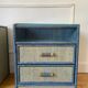Paire de chevets en rotin vintage