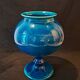 Large Footed Bowl in Cracked Turquoise Earthenware