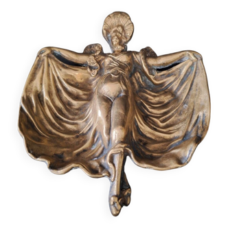 Parisian cabaret dancer pocket tray in bronze