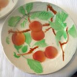 Lot 5 assiettes a dessert anciennes barbotine st clement decor peaches