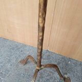 Brutalist gilded wrought iron floor lamp base 1970