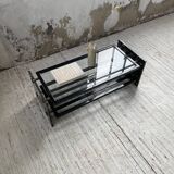 Coffee table year 80 Italian marble and glass