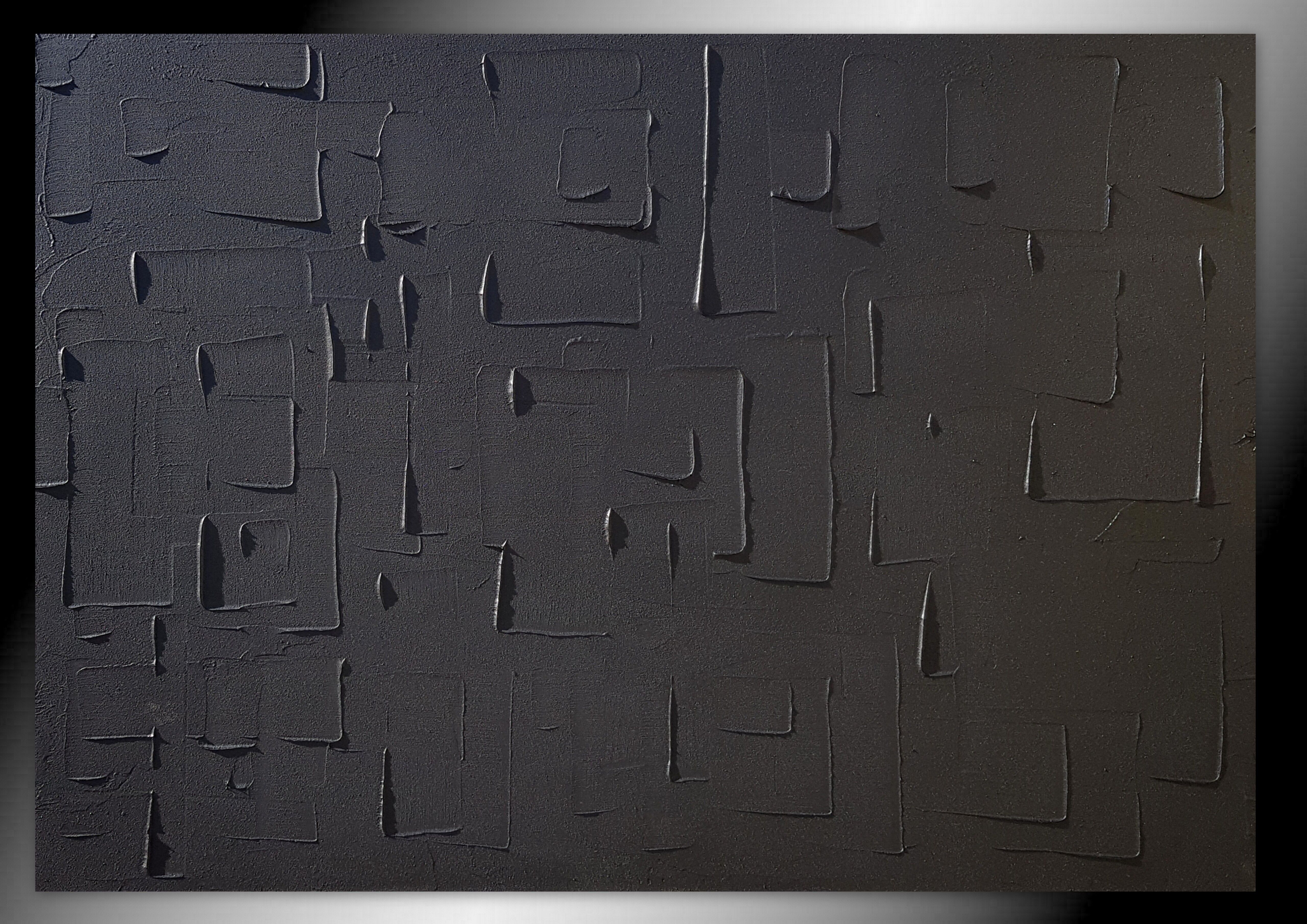 Abstract painting black monochrome painting