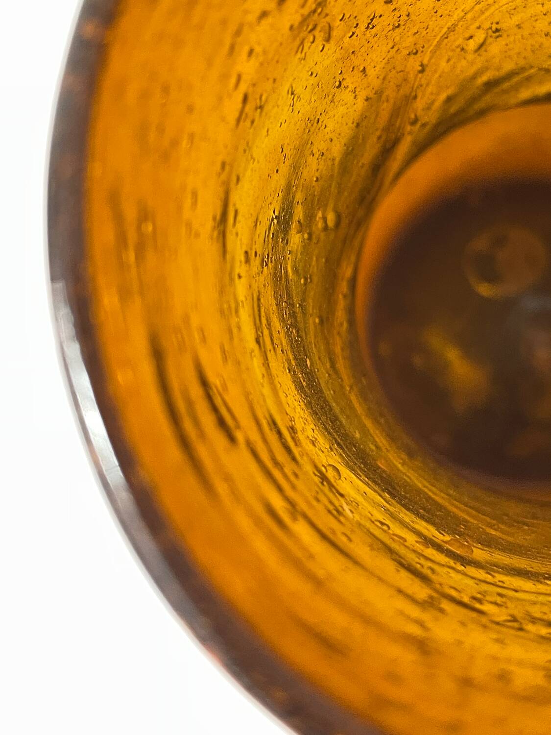 Vintage amber blown glass artisanal vase