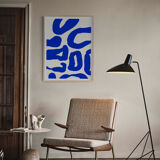 Abstract blue forms giclee print