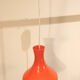 Vintage 1970s orange glass pendant lamp