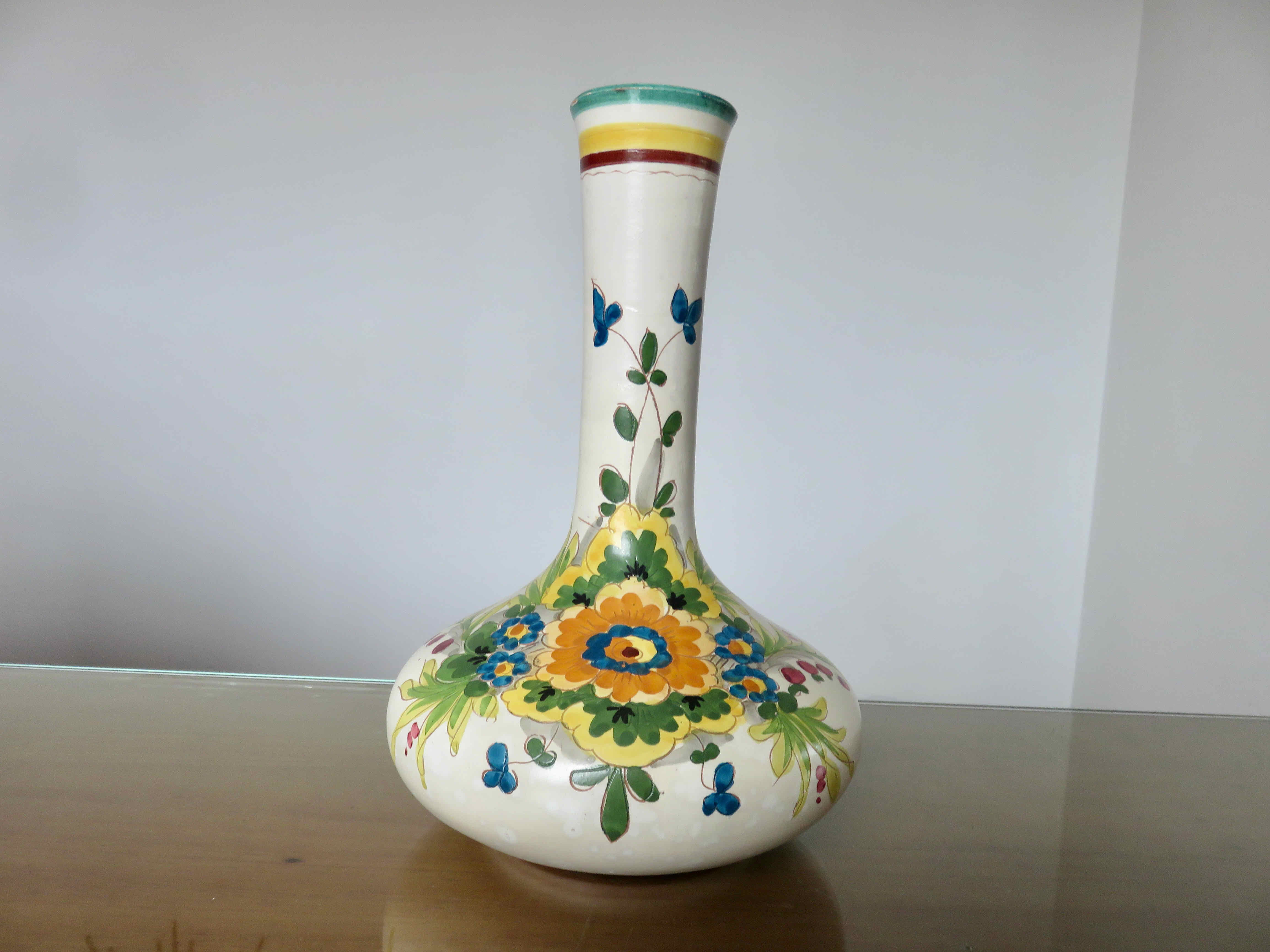 Italy vase in ceramic floral motif 60s