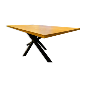 Magnificent oak table (solid/solid) 180x100 custom-made mikado legs