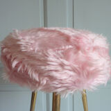 Stool tripod rug pink 70