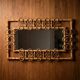 Miroir rectangulaire en rotin et osier, détails anneaux – travail espagnol, années 1950
