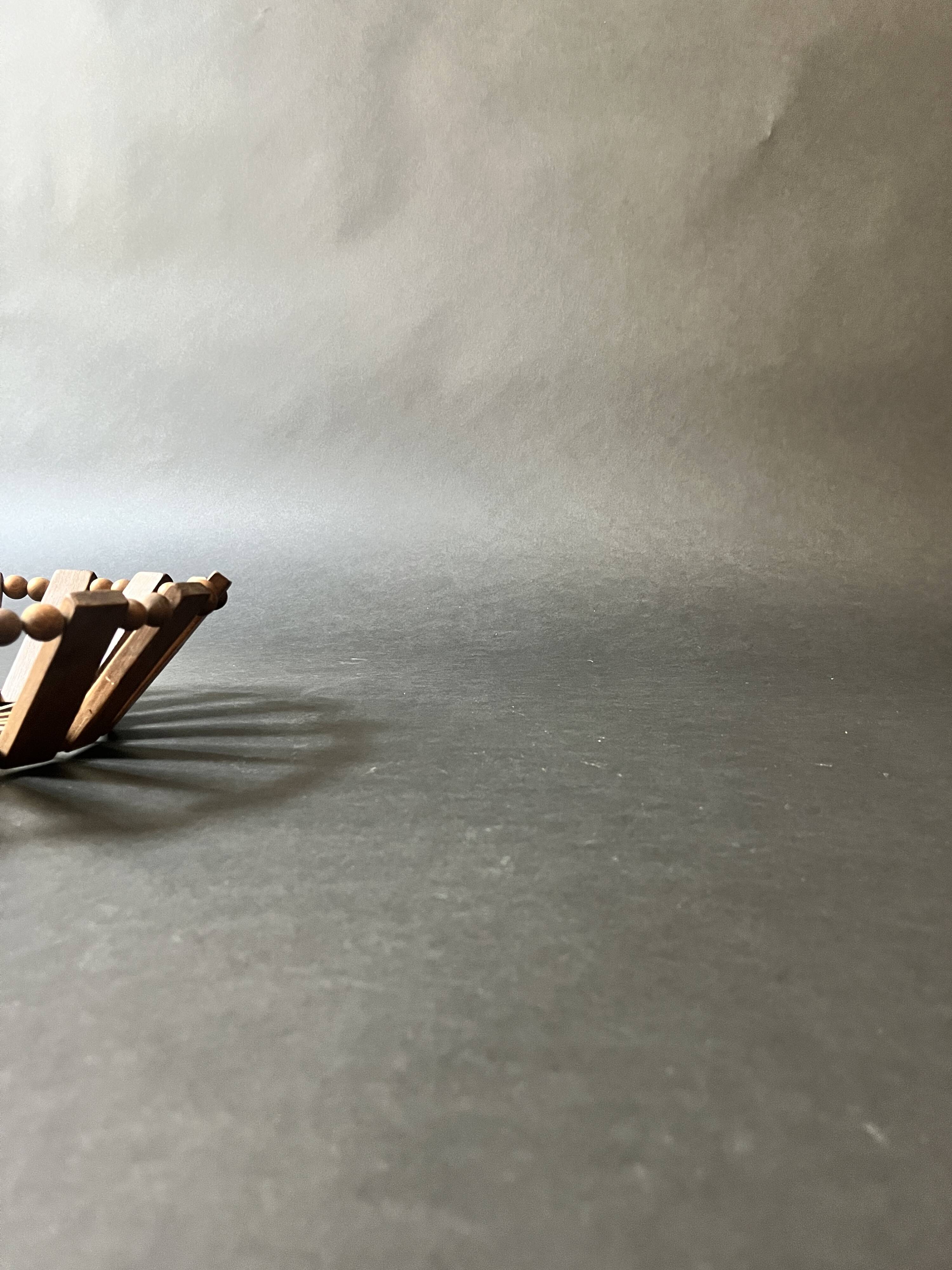 Olive wood and wooden bead fruit basket, France 1970