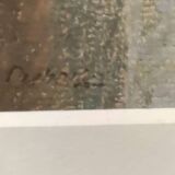 Aquarelle scène d'intérieur signée