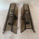 Pair vintage wall lamps 1970 smoked glass and chrome metal veca