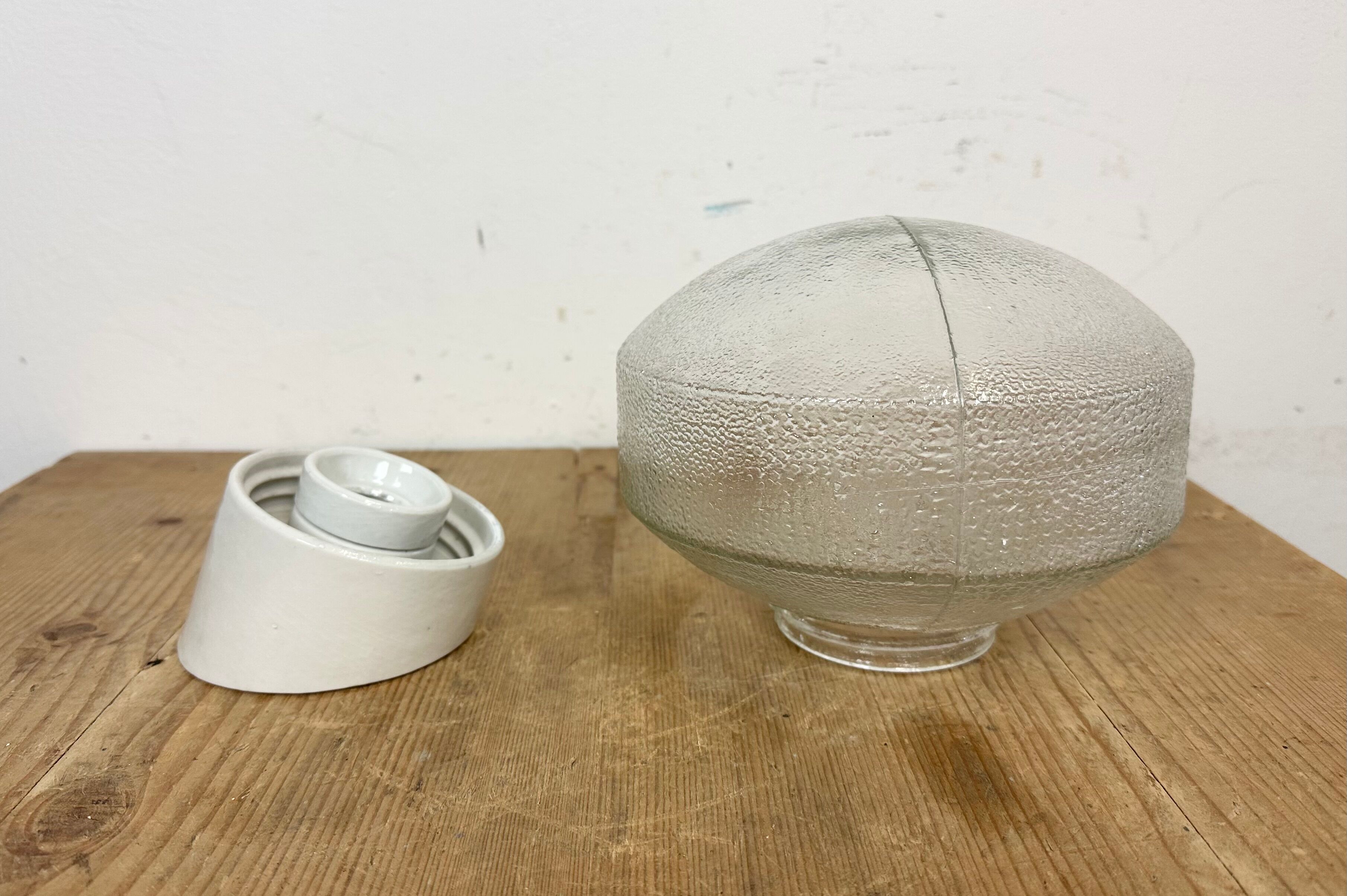 Vintage White Porcelain Wall Light, 1970s