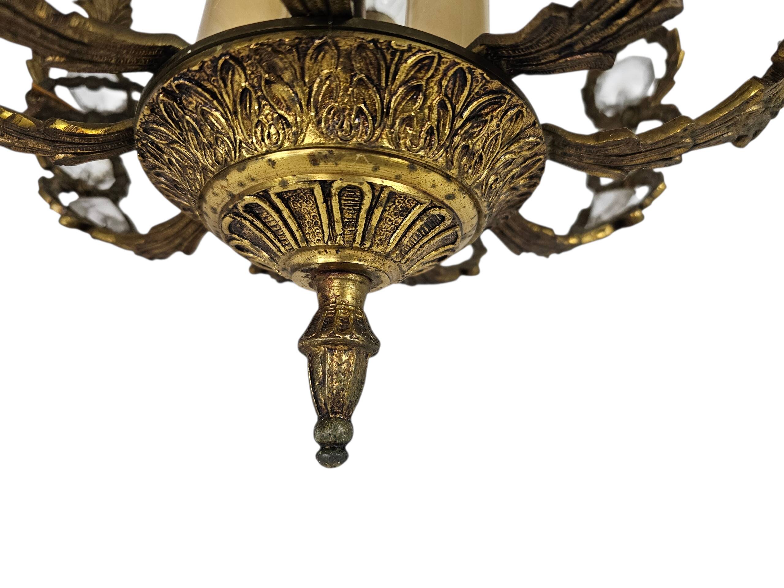 Palwa Palma & Walter style - Hollywood Regency style - brass - facet-cut gl