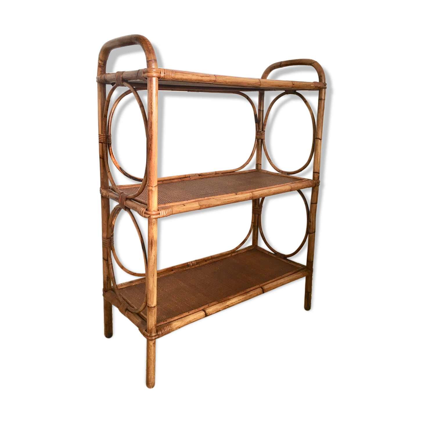 Vintage rattan shelf